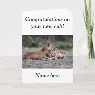Lion cub neue Baby Gratulations Karte