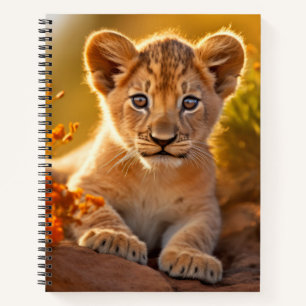Lion Cub Wild Animal Tranquil Friedlich Notizbuch