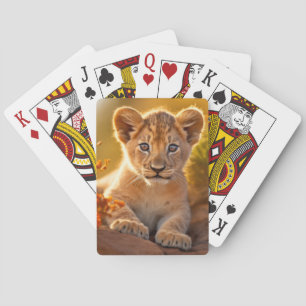 Lion Cub Wild Animal Tranquil Friedlich Spielkarten