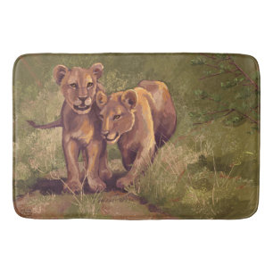 Lion Cubs Art Badematte