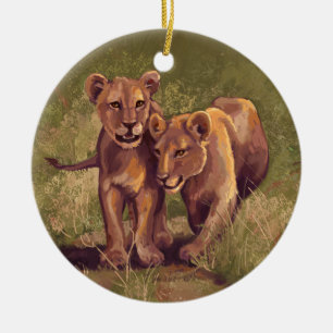 Lion Cubs Keramik Ornament