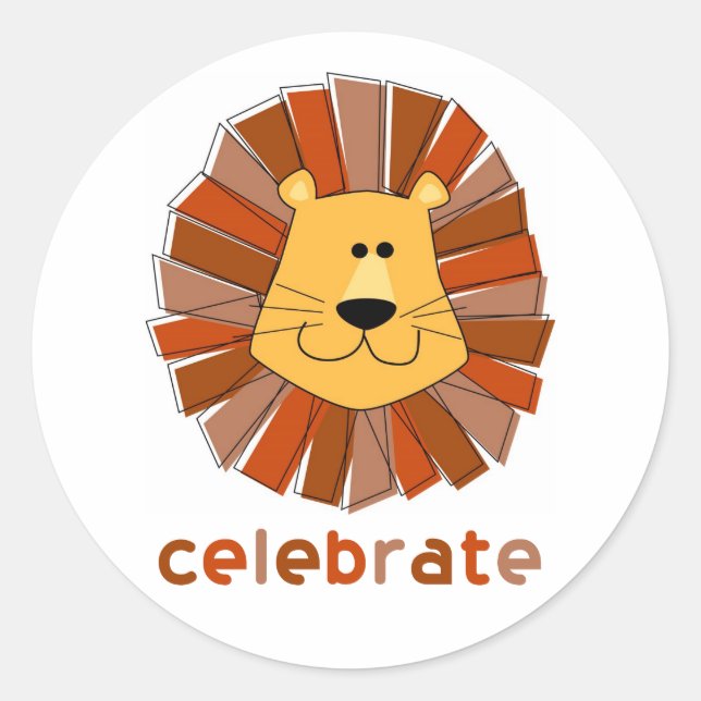 Lion Cupcake Topper Stickers (Vorderseite)