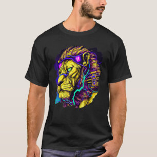 Lion Cyborg Robot Lion Coole Alien Weltraum Arti T-Shirt