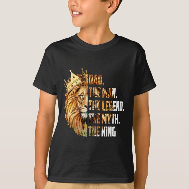 Lion Dad The Man The Myth The Legend Grandpa Fathe T-Shirt (Vorderseite)
