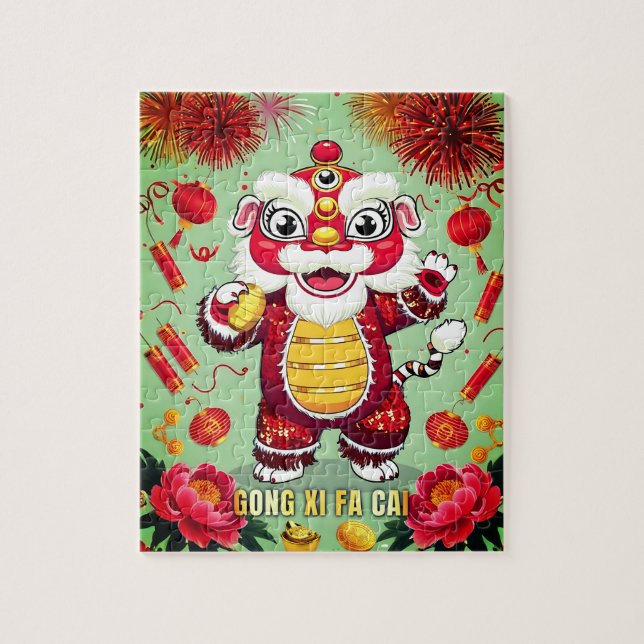 Lion Dance Activity Jigsaw Puzzle for Kids (Vertikal)