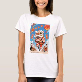 Lion Dance Women White T-Shirt