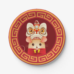 Lion Dancer Rat Pappteller