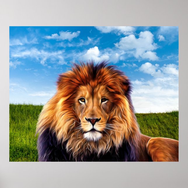 Lion der König des Waldes Poster (Vorne)