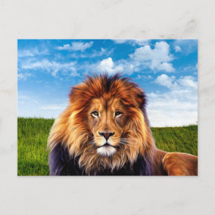Lion der König des Waldes Postkarte