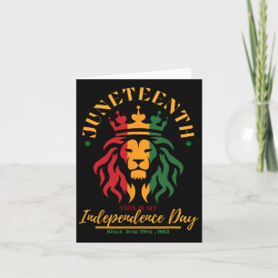 Lion Design Juneteente Freedom Black Independence Karte