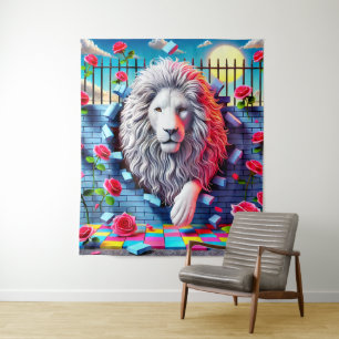 Lion Design Wandteppich