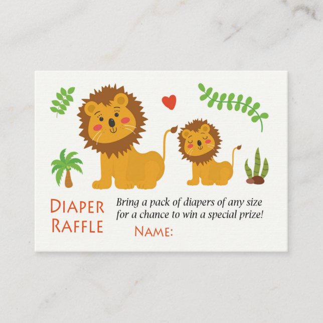 Lion Diaper Raffle Tickets (Vorderseite)