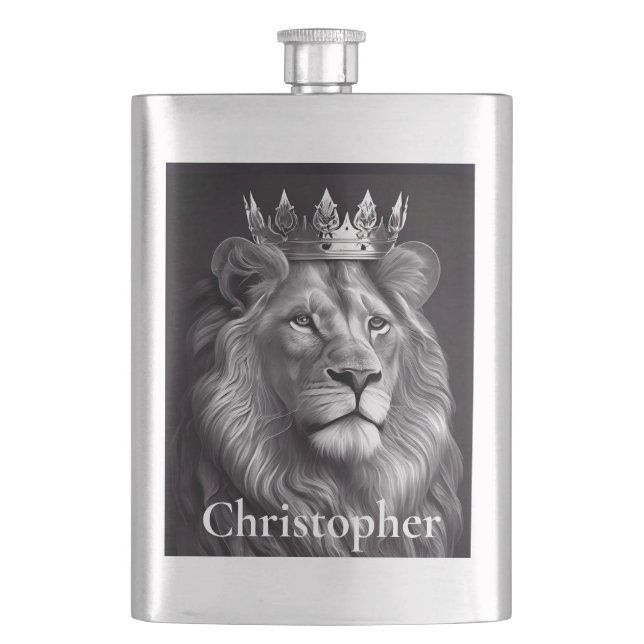 Lion, die klassische King-Flasche Flachmann (Vorderseite)