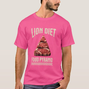 Lion Diet Food Pyramide Null Carb Carnivore T-Shirt
