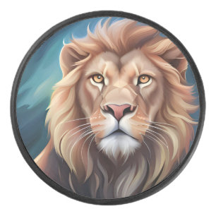 Lion Digital Art Portrait-56556 Eishockey Puck