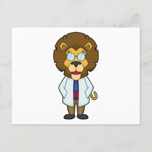 Lion Doctor's Coat Postkarte
