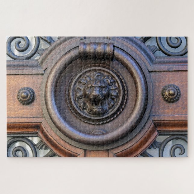 Lion Door Knocker - Barcelona - 20x30 - 1014 Stk. Puzzle (Horizontal)
