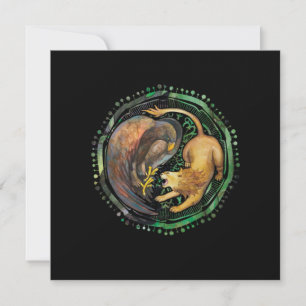 Lion Eagle Yin Yang China Harmonie Meditation Gesc Einladung