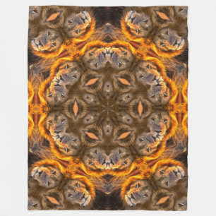 Lion Energy Shaman Mandala Fleecedecke