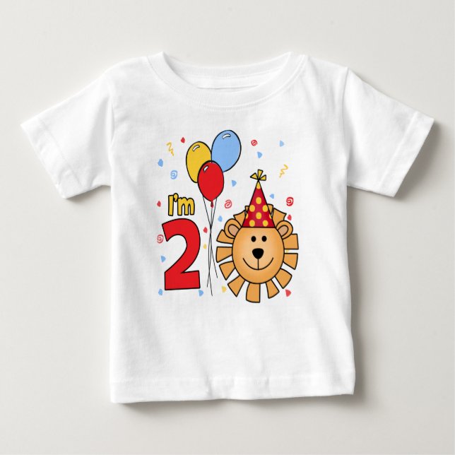Lion Face 2. Geburtstag Baby T-shirt (Vorderseite)