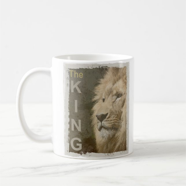 Lion Face Animal King Elegant Template Custom Kaffeetasse (Links)
