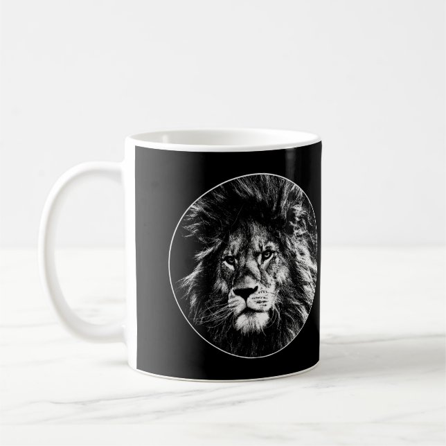 Lion Face Animals The King Pop Art Template Kaffeetasse (Links)