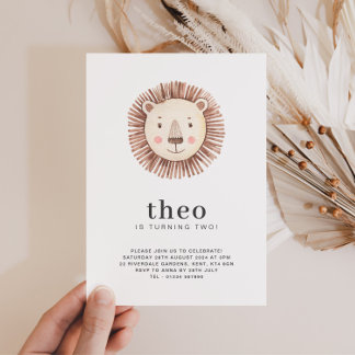 Lion Face Birthday Einladung