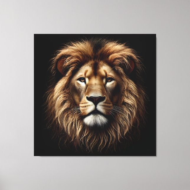 Lion Face Canvas Print Leinwanddruck (Vorderseite)