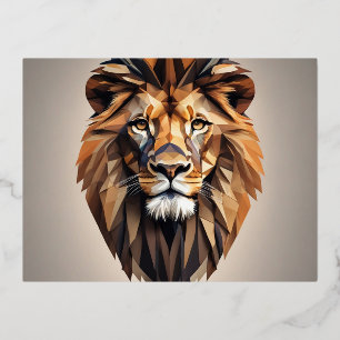 Lion Face Design Folien Feiertagspostkarte