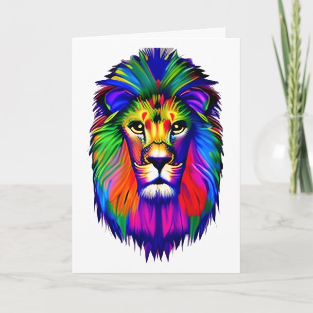Lion Face Farben Karte (Vorderseite)