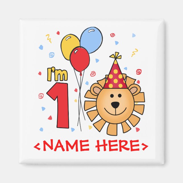 Lion Face First Birthday Magnet (Vorne)
