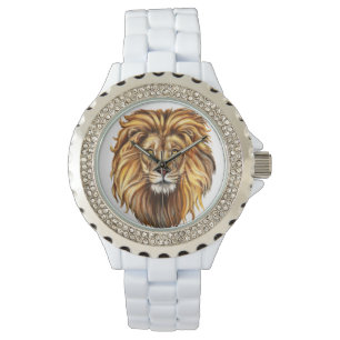 Lion Face Illustration Armbanduhr