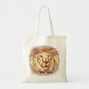 Lion Face individuelle Name Tote Bag Tragetasche