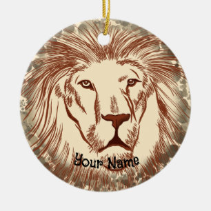 Lion Face Keramik Ornament