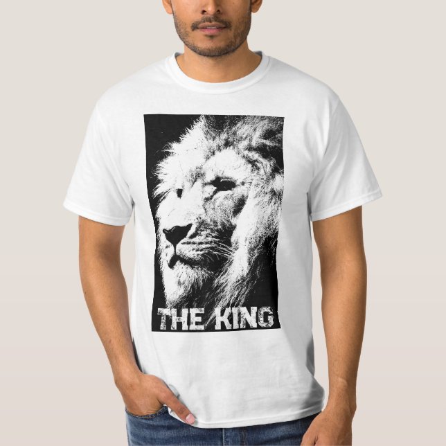 Lion Face King Elegante Moderne Mens Template Weiß T-Shirt (Vorderseite)