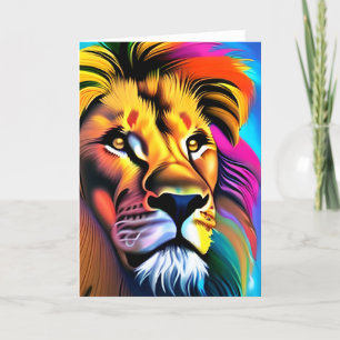 Lion Face Mystical Fantasy Art Karte