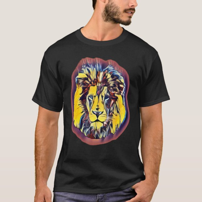 Lion Face Pop Art T-Shirt (Vorderseite)