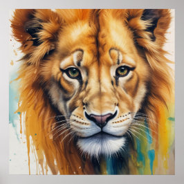 Lion Face Poster