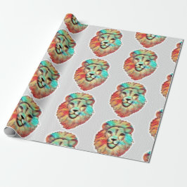Lion Face Wrapping Paper Geschenkpapier