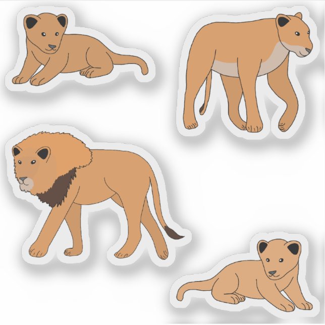 Lion Family Aufkleber (Vorderseite)