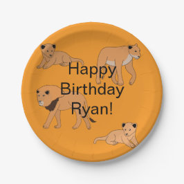 Lion Family Happy Birthday Pappteller