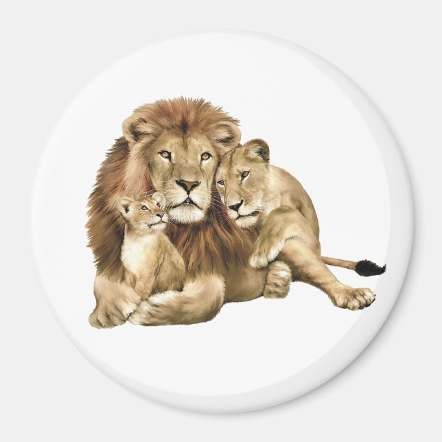 Lion Family Magnet (Vorne)