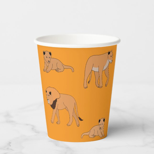 Lion Family Pappbecher (Rückseite)