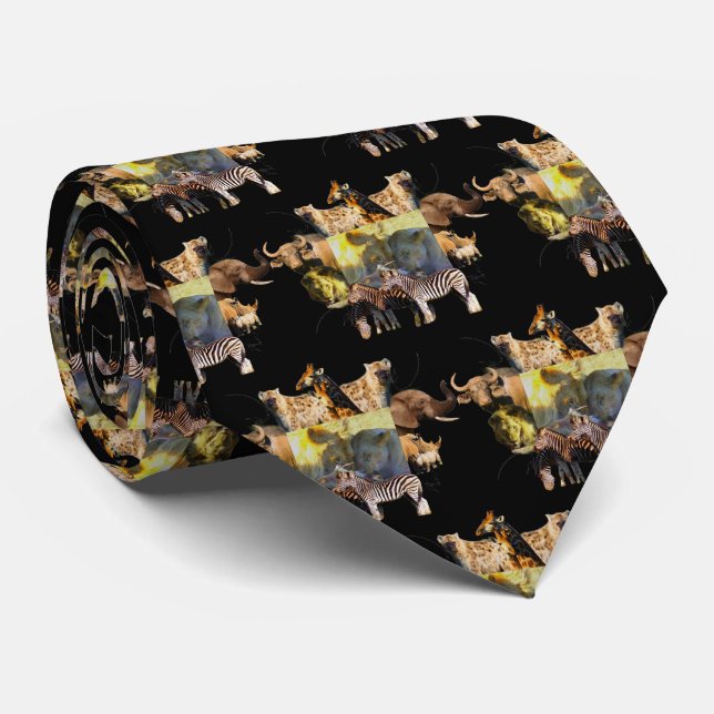 Lion Feed Wildlife Frame Neck Tie Krawatte (Gerollt)