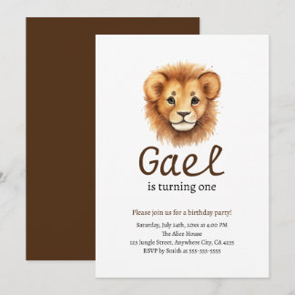 Lion First King of the Jungle Birthday Einladung