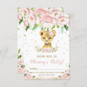 Lion Floral How Big is Mommy's Bly Game Card Einladung