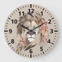 Lion Floral Wall Clock