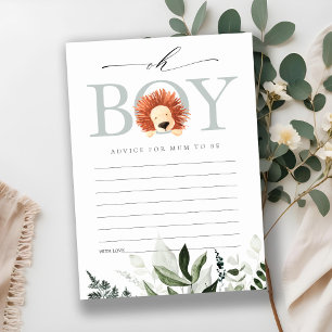 Lion Foliage Oh Boy Ratschlag für Mama Baby Dusche Begleitkarte