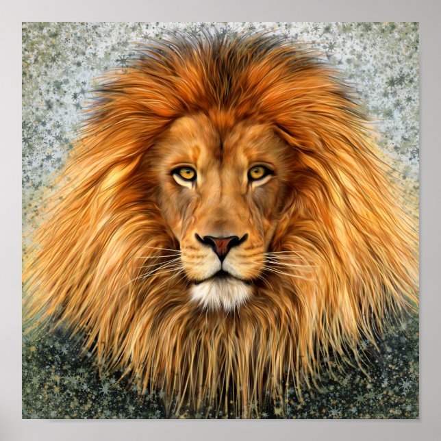 Lion Fotografie Malgrafiebild Poster (Vorne)