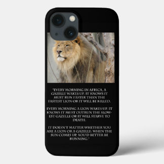 Lion Gazelle Running Quote Cell Phone iPhone Case